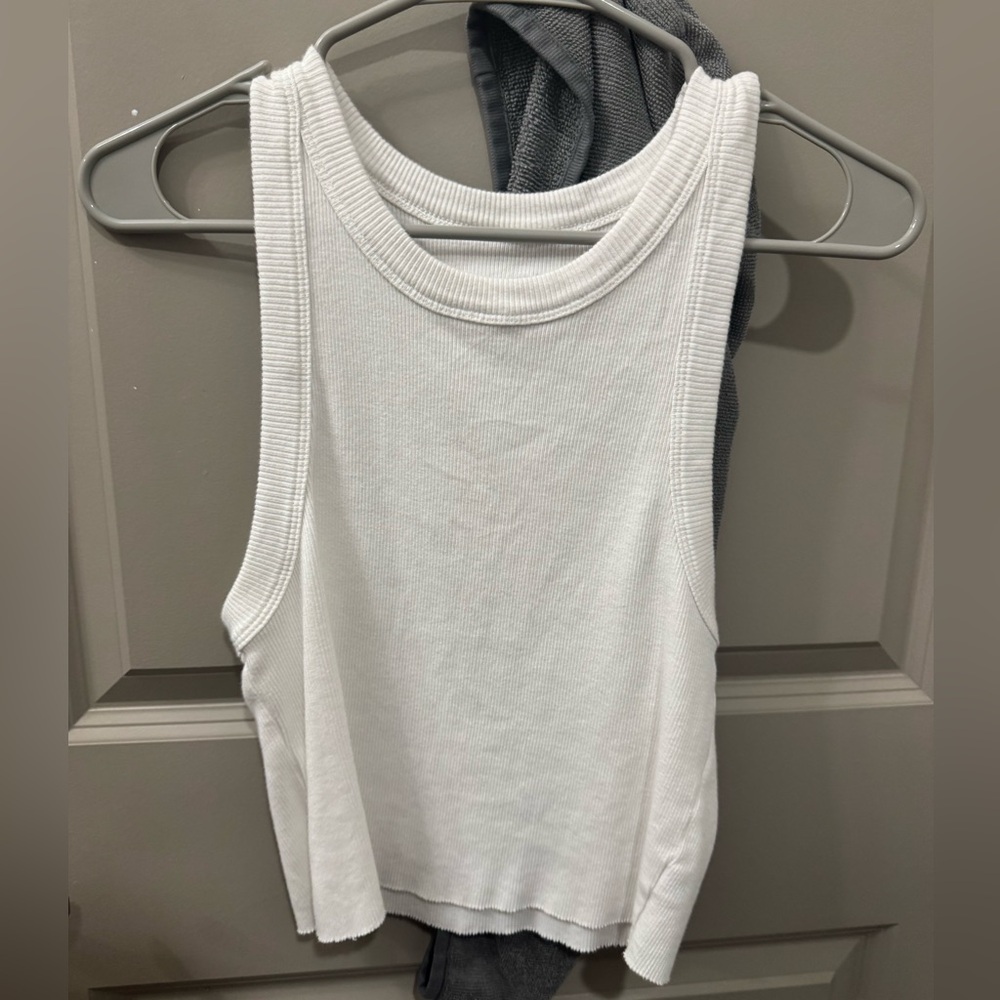 White Ribbed Tank